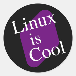 Linux ist cool runder aufkleber