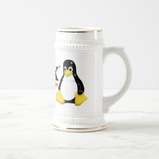 Linux-Logo mit Tux-Produkten Bierglas