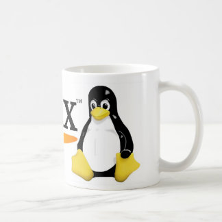 Linux-Logo mit Tux-Produkten Tasse