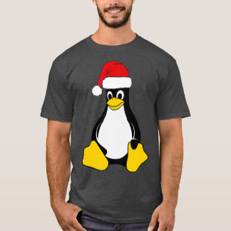 Linux Mascot Tux der Pinguin Weihnachtsmannmütze N T-Shirt