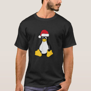 Linux Mascot Tux der Pinguin Weihnachtsmannmütze N T-Shirt