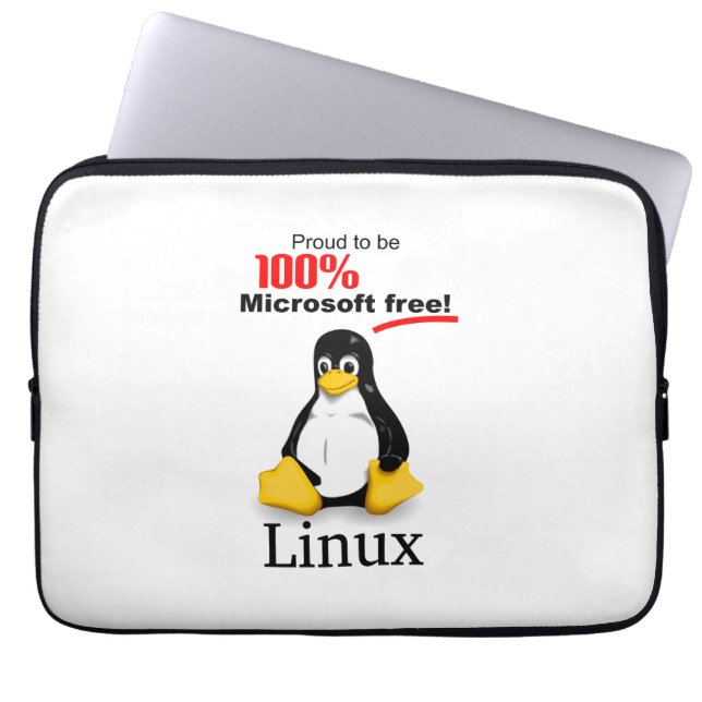 Linux Neopren Laptop Sleeve 15" - Microsoft Free (Vorderseite)