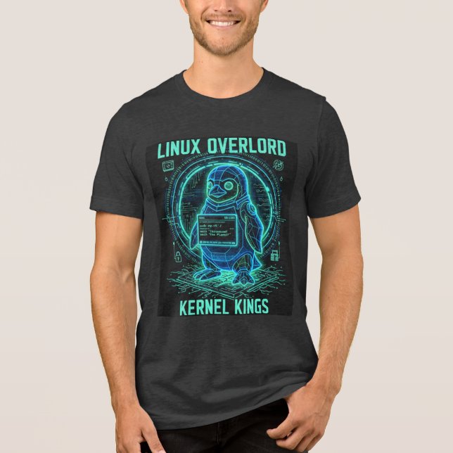 Linux overlord kernel kings T-Shirt Tri-Blend Shirt (Vorderseite)