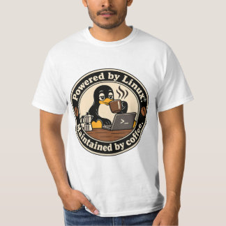 Linux Pinguin Tux und Kaffee T-Shirt