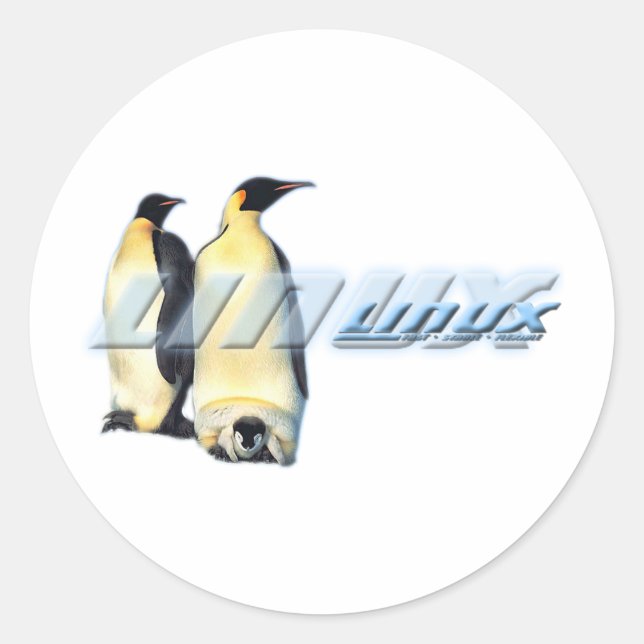 Linux Pinguine Runder Aufkleber (Vorderseite)