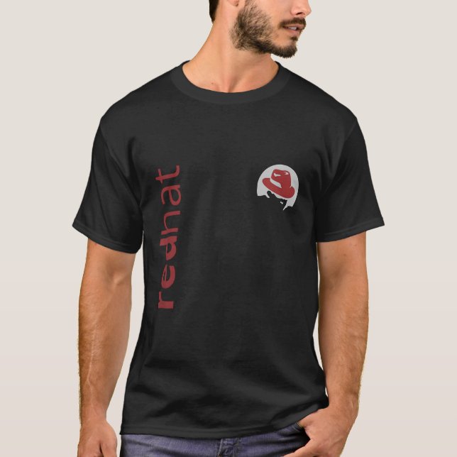 Linux Red Hat Fan T-Shirt Tux Penguin Open Source  (Vorderseite)