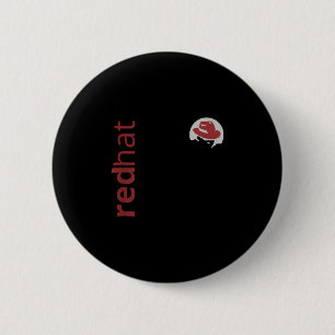 Linux Red Hat Fan T-Shirt Tux Penguin Open Source Button
