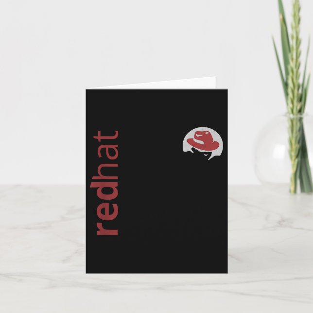 Linux Red Hat Fan T-Shirt Tux Penguin Open Source  Karte (Vorderseite)