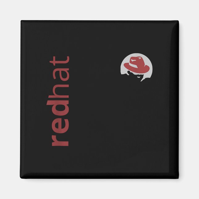 Linux Red Hat Fan T-Shirt Tux Penguin Open Source  Magnet (Vorne)