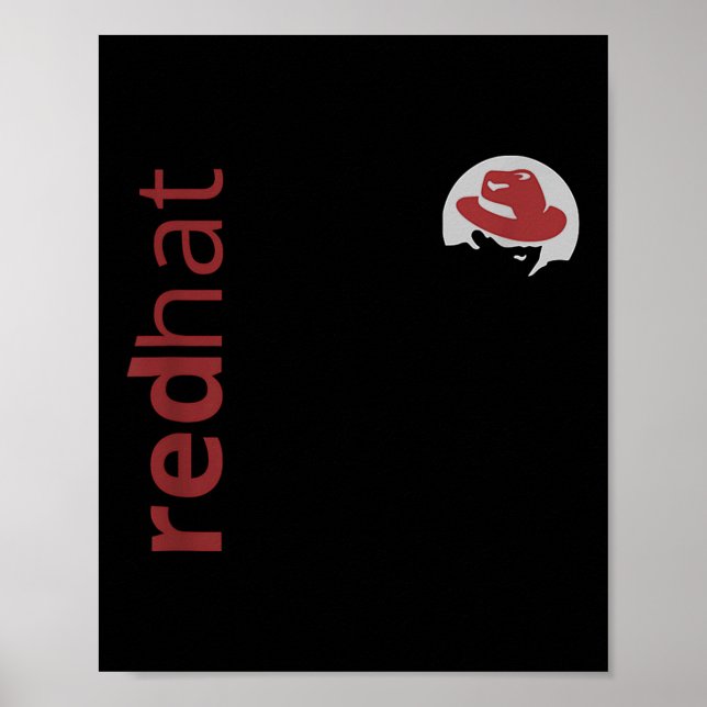 Linux Red Hat Fan T-Shirt Tux Penguin Open Source  Poster (Vorne)