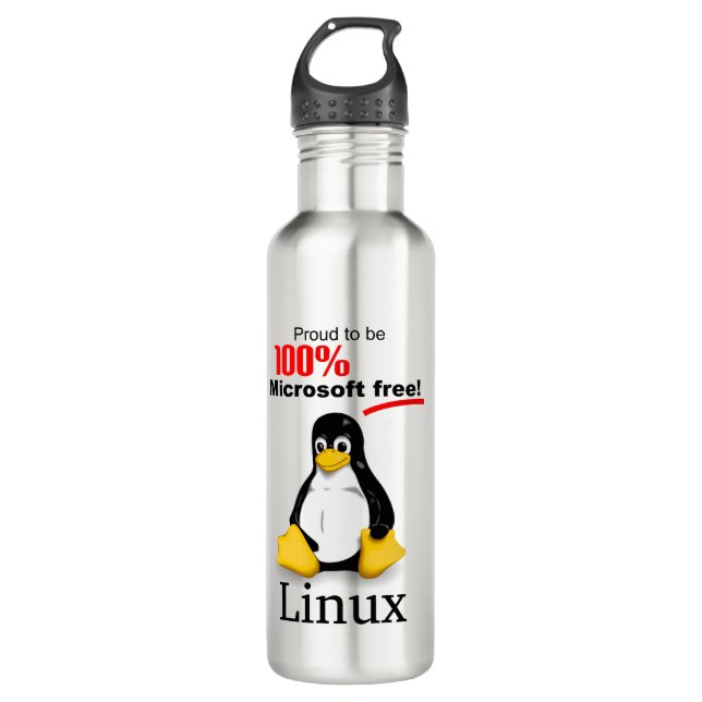 Linux Stainless Water Bottle - Microsoft Free Edelstahlflasche (Vorderseite)