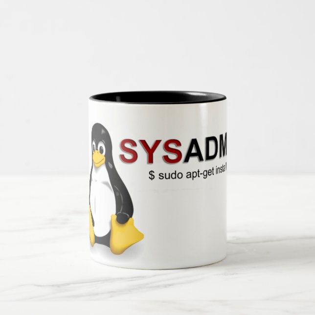 Linux-System Admin Zweifarbige Tasse (Mittel)