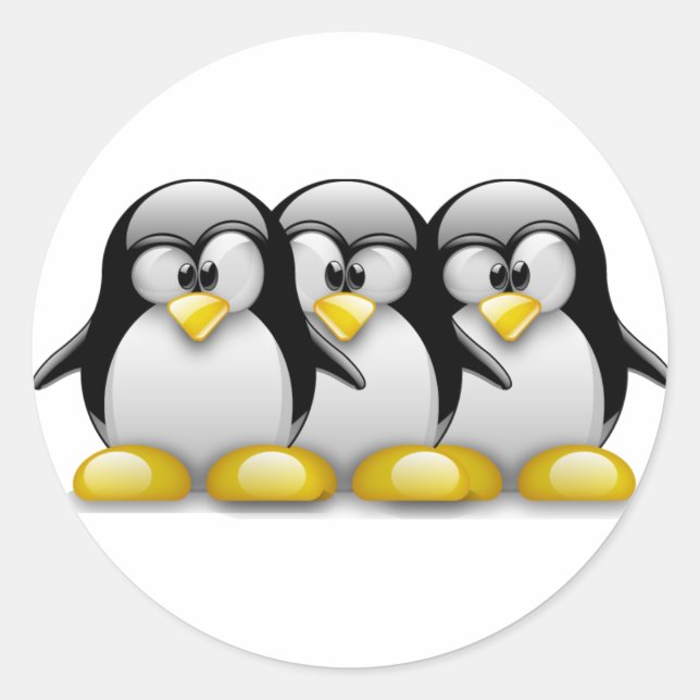 LINUX TUX BROTHERS RUNDER AUFKLEBER (Vorderseite)