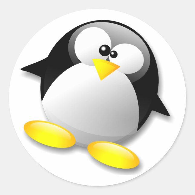 LINUX TUX CRYSTAL RUNDER AUFKLEBER (Vorderseite)