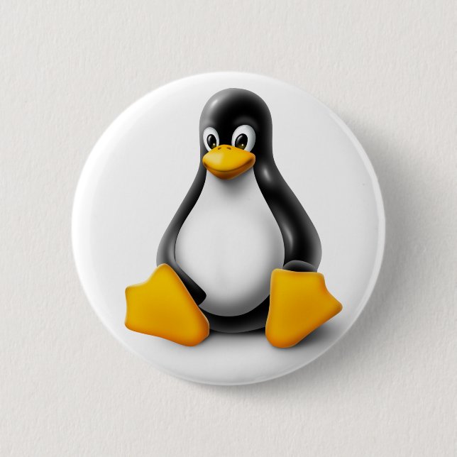 Linux Tux der Pinguin Button (Vorderseite)