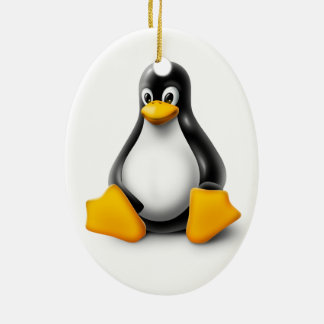 Linux Tux der Pinguin Keramikornament