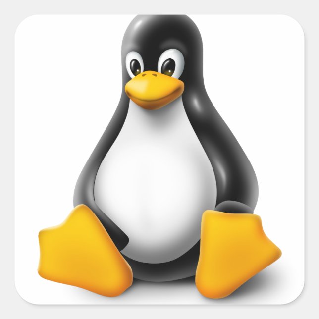 Linux Tux der Pinguin Quadratischer Aufkleber (Vorderseite)