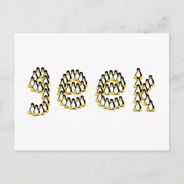 Linux Tux Geek Postkarte (Vorderseite)