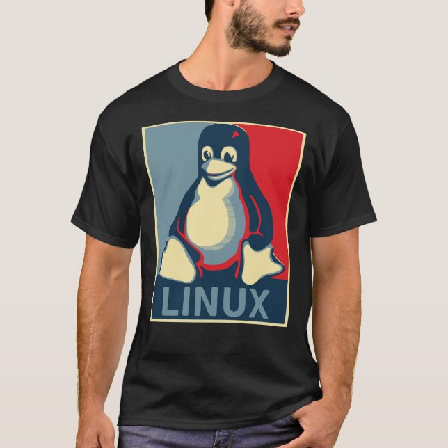 Linux-Tux-Pinguin-Bama-Poster Klassischer T - Shir T-Shirt (Vorderseite)