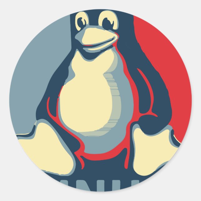 Linux-Tux-Pinguin-Klassiker Runder Aufkleber (Vorderseite)