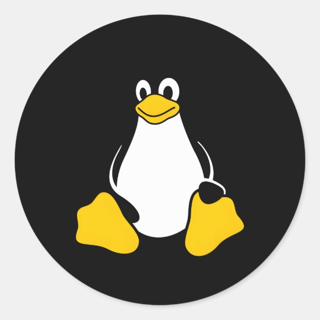 Linux Tux Pinguin Open Source Nerd Geek Runder Aufkleber (Vorderseite)