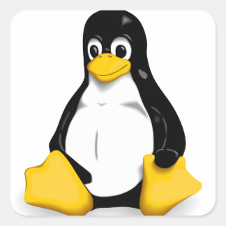 Linux Tux Produkte Quadratischer Aufkleber