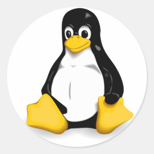 Linux Tux Round Sticker