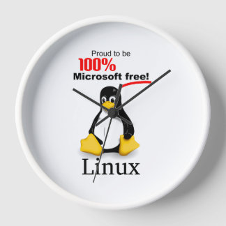 Linux-Wanduhr mit weißem Zierrat - Microsoft frei Uhr