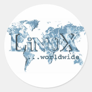 Linux weltweit runder aufkleber