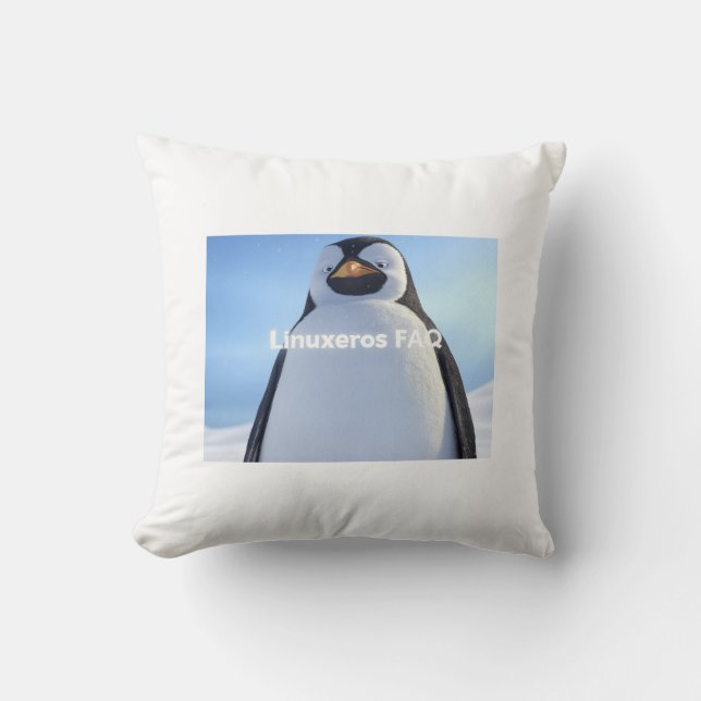 Linuxeros FAQ Kissen (Vorderseite)