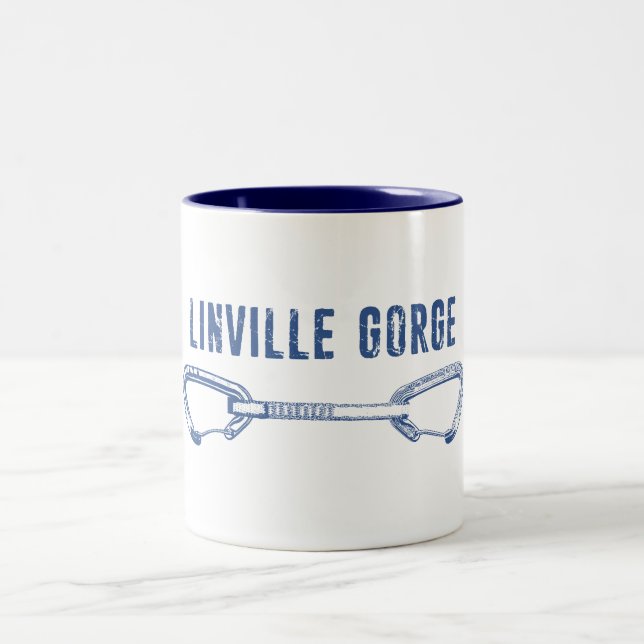 Linville Gorge North Carolina Klettersteig Quickzi Zweifarbige Tasse (Mittel)