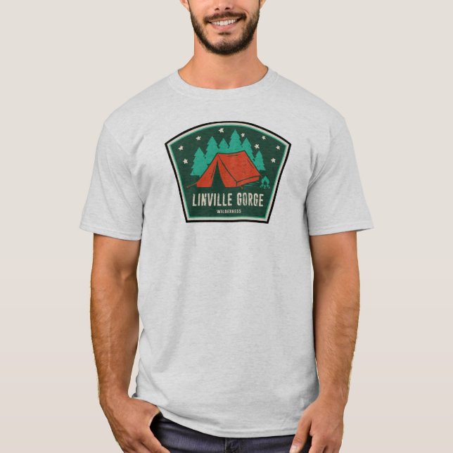 Linville Gorge Wilderness North Carolina Camping T-Shirt (Vorderseite)