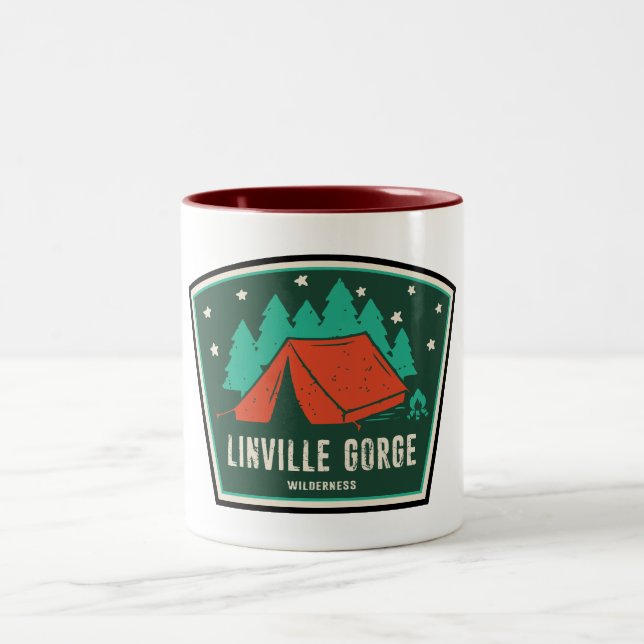 Linville Gorge Wilderness North Carolina Camping Zweifarbige Tasse (Mittel)