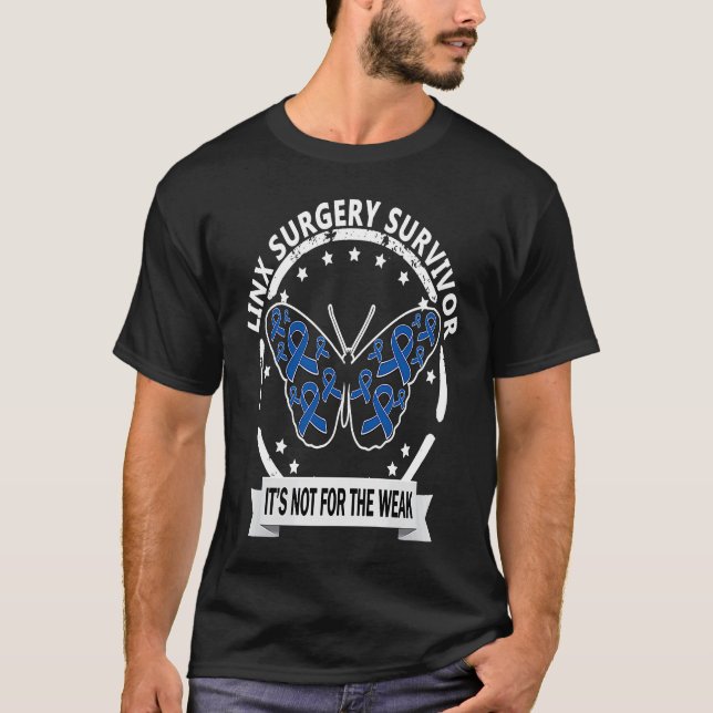 Linx Operation Survivor blaue Bänder Schmetterling T-Shirt (Vorderseite)