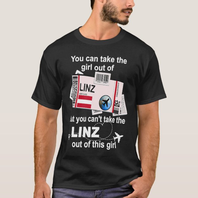 Linz Boarding Pass Linz Girl Linz T-Shirt (Vorderseite)