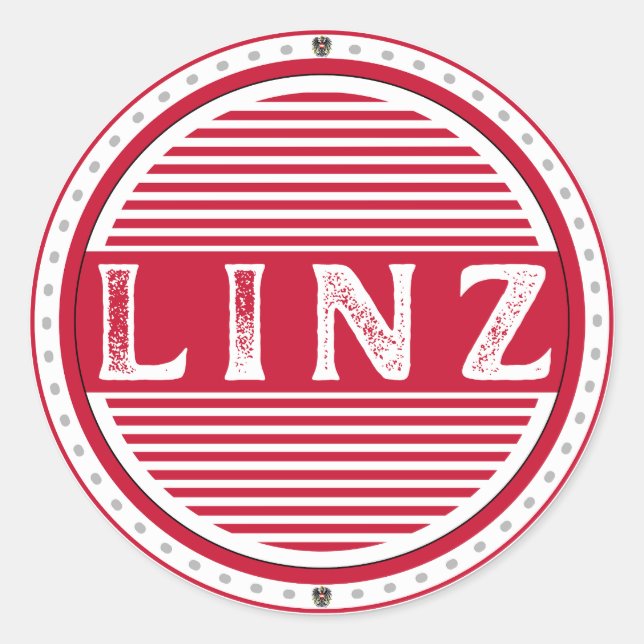 Linz City Pride Emblem – Austrian Identity Runder Aufkleber (Vorderseite)