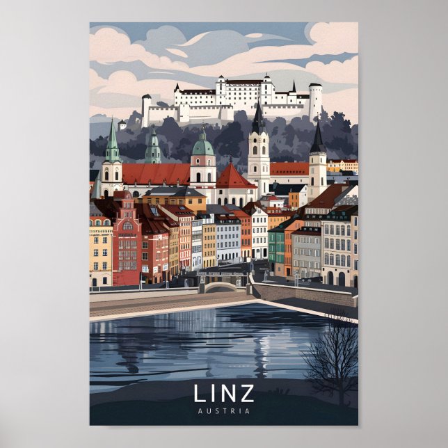 Linz Österreich Berühmter Reiseort Poster (Vorne)