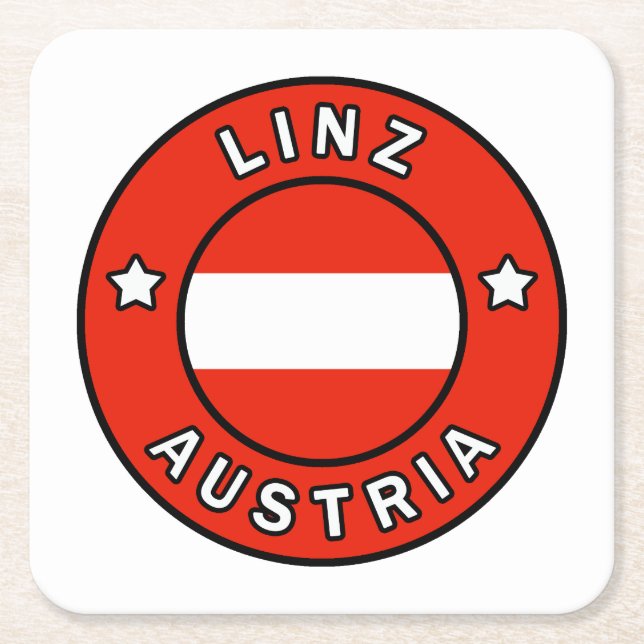Linz Österreich Rechteckiger Pappuntersetzer (Vorderseite)