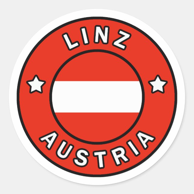 Linz Österreich Runder Aufkleber (Vorderseite)