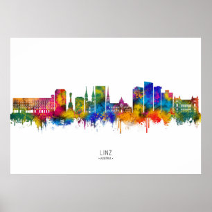 Linz Österreich Skyline Poster