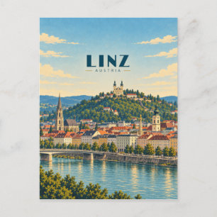 Linz Österreich Vintage-Reise Kunst Postkarte