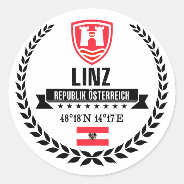 Linz Runder Aufkleber (Vorderseite)