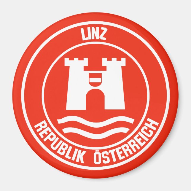 Linz-Rundes Emblem Magnet (Vorne)
