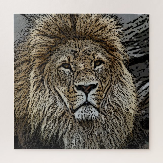 Lion 004 von JAMFoto Puzzle (Vertikal)