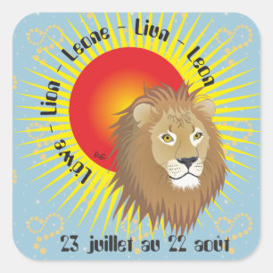Lion 23 juillet au 22 août Autocollants Quadratischer Aufkleber