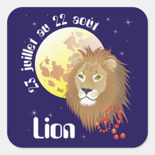 Lion 23 juillet au 22 août Autocollants Quadratischer Aufkleber