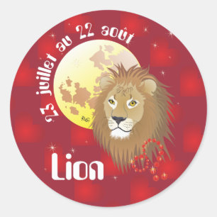 Lion 23 juillet au 22 août Autocollants Runder Aufkleber
