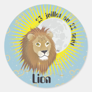 Lion 23 juillet au 22 août Autocollants Runder Aufkleber