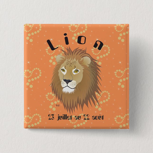 Lion 23 juillet au 22 août Boutons - Abzeichen Button (Vorderseite)