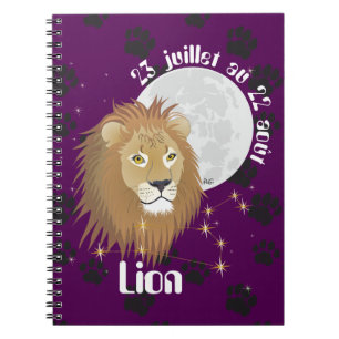 Lion 23 juillet au 22 août Carnet Notizblock